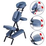 Master Massage Professional Lightweight Portable Massage Chair-Folding Foldable Aluminum Adjustable Tattoo Chair with Wheeled Carrying Case, Aluminum (Blue)