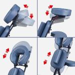 Master Massage Professional Lightweight Portable Massage Chair-Folding Foldable Aluminum Adjustable Tattoo Chair with Wheeled Carrying Case, Aluminum (Blue)