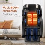 VUYSUYVY Massage Chair Full Body, Zero Gravity Massage Shiatsu Recliner with Air Bags, Heat, Foot Massage, Auto Modes, Bluetooth, Touch Screen Controller, Compact Home Massage Chair