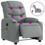 MOBCANT Electric Massage Recliner Chair Light Grey Polyester Metal Plywood Modern Smart Design for Relaxation Home Use