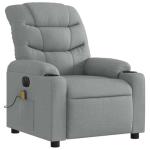 MOBCANT Electric Massage Recliner Chair Light Grey Polyester Metal Plywood Modern Smart Design for Relaxation Home Use