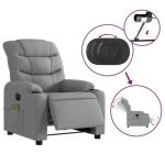 MOBCANT Electric Massage Recliner Chair Light Grey Polyester Metal Plywood Modern Smart Design for Relaxation Home Use