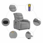 MOBCANT Electric Massage Recliner Chair Light Grey Polyester Metal Plywood Modern Smart Design for Relaxation Home Use