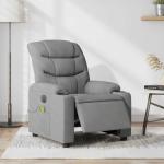 AMBERARD Electric Massage Recliner Chair Light Grey Polyester, Metal, Plywood,Electric Massage Recliner Chair with Smart Design for Relaxation Modern Style Living Room