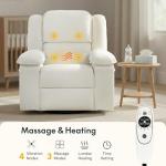 Softa Massage Rocker Recliner with Heat, Beige