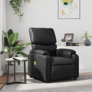 MOBCANT Massage Recliner Chair Black Faux Leather with Smart Design and Practical Features for Living Room or Bedroom