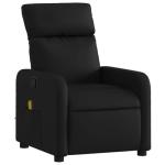 PUGYNBK Black Faux Leather Massage Recliner Chair with USB Vibration System, Adjustable Recline, Plush Padded Armrests, Modern Design for Living Room or Bedroom, Compact Size 35.2" W