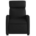 PUGYNBK Black Faux Leather Massage Recliner Chair with USB Vibration System, Adjustable Recline, Plush Padded Armrests, Modern Design for Living Room or Bedroom, Compact Size 35.2" W