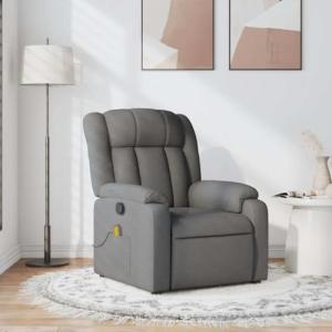 PUGYNBK Modern Dark Grey Massage Recliner Chair with Adjustable Backrest and Built-in Massage Feature, Durable Polyester Fabric, Multi-Position Lounger for Living Room, Compact