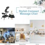 MASTER HEALTH PRODUCT Bedford Massage Chair Portable Lightweight, Height Adjustable, Folding Salon Chair - Ideal for Tattoos & Spa Professionals with Pack of 6 Flannel Face Covers