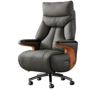 LIUAILING52 Office Chair Smart Electric Leather Office Chair Reclining Massage Executive Chair for Study Room Comfortable Long Sitting