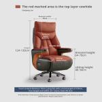 LIUAILING52 Office Chair Smart Electric Leather Office Chair Reclining Massage Executive Chair for Study Room Comfortable Long Sitting