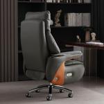 LIUAILING52 Office Chair Smart Electric Leather Office Chair Reclining Massage Executive Chair for Study Room Comfortable Long Sitting