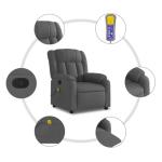 PUGYNBK Modern Dark Grey Massage Recliner Chair with Adjustable Backrest and Built-in Massage Feature, Durable Polyester Fabric, Multi-Position Lounger for Living Room, Compact