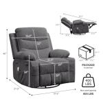 Compact Swivel Recliner Chair with Massage & Heat