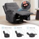 Compact Swivel Recliner Chair with Massage & Heat