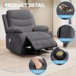 Compact Swivel Recliner Chair with Massage & Heat