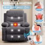 Compact Swivel Recliner Chair with Massage & Heat
