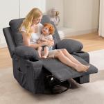 Compact Swivel Recliner Chair with Massage & Heat