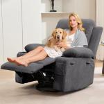 Compact Swivel Recliner Chair with Massage & Heat