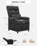 Heated Vibration Recliner Chair with Adjustable Back