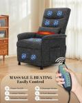 Heated Vibration Recliner Chair with Adjustable Back