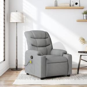 Light Grey Adjustable Massage Recliner with USB Vibration