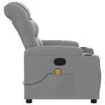 Light Grey Adjustable Massage Recliner with USB Vibration