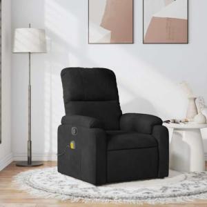 Adjustable Black Microfiber Massage Recliner Chair