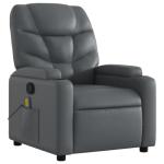 FWIKDUN Modern Massage Recliner Chair Grey with Adjustable Armrests and Footrests, Built-in Cup Holders and Massage Functionality, Compact Size for Living Room or Bedroom, Faux