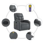 FWIKDUN Modern Massage Recliner Chair Grey with Adjustable Armrests and Footrests, Built-in Cup Holders and Massage Functionality, Compact Size for Living Room or Bedroom, Faux