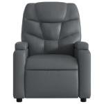FWIKDUN Modern Massage Recliner Chair Grey with Adjustable Armrests and Footrests, Built-in Cup Holders and Massage Functionality, Compact Size for Living Room or Bedroom, Faux