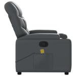 FWIKDUN Modern Massage Recliner Chair Grey with Adjustable Armrests and Footrests, Built-in Cup Holders and Massage Functionality, Compact Size for Living Room or Bedroom, Faux