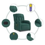 Yisssmeng Dark Green Adjustable Massage Recliner Chair