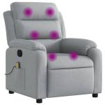 Light Grey Massage Recliner Chair with USB & Vibration