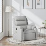 Light Grey Massage Recliner Chair with USB & Vibration