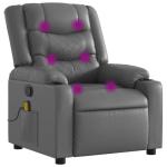Gray Faux Leather Massage Recliner Chair