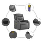 Gray Faux Leather Massage Recliner Chair