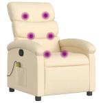 Cream Fabric Massage Recliner Chair with Adjustable Features