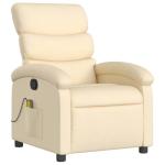 Cream Fabric Massage Recliner Chair with Adjustable Features
