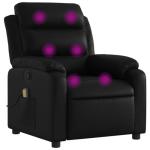 Keeushr Compact Massage Recliner in Black Faux Leather