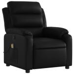 Keeushr Compact Massage Recliner in Black Faux Leather