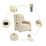 Compact Cream Massage Recliner Chair for Relaxation