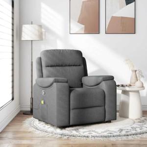 WEHUOSIF Dark Grey Massage Recliner Chair with Adjustable Backrest and Zero Recliner Functionality for Living Room Home Theater Compact Size Single Seater