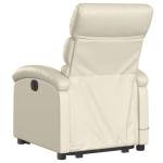 YUTAASU Electric Stand Up Massage Recliner Chair Cream Faux Leather with Remote Control, Adjustable Settings and Smart Storage Pocket for Home Relaxation and Muscle Comfort