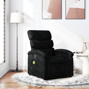 Wicterencia Massage Recliner Chair Black Fabric Polyester with Reclining Function and Adjustable armrests, Compact 36.2 x 27.6 x 39.2 in Single-seat Armchair for Living Room or Bedroom Comfort