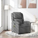 Wicterencia Massage Recliner Chair Dark Grey Fabric Finish, Adjustable Reclining Armchair for Living Room and Bedroom, Compact Lounge Chair with USB Powered Massage Function
