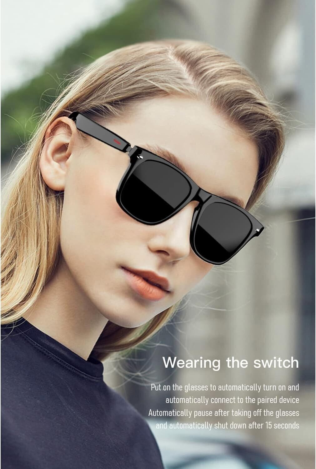 Bluetooth Smart Glasses with Audio, Mic, and Camera