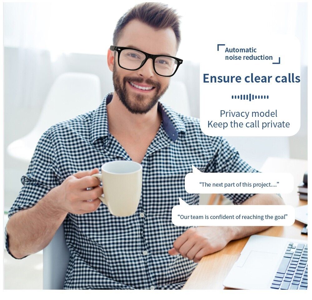 Bluetooth Smart Glasses with Stereo Audio Headset