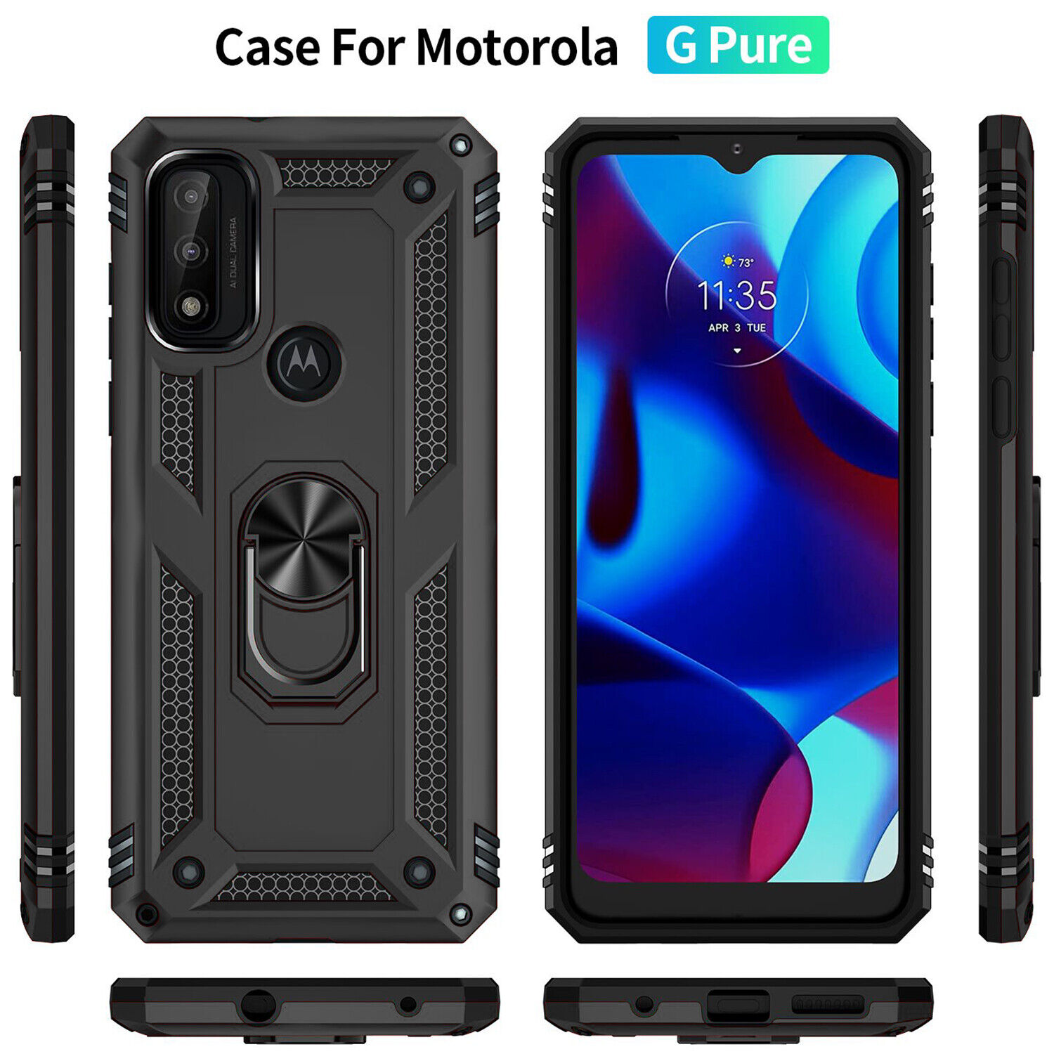 Motorola Moto G Pure/Power 5G Shockproof Case + Glass